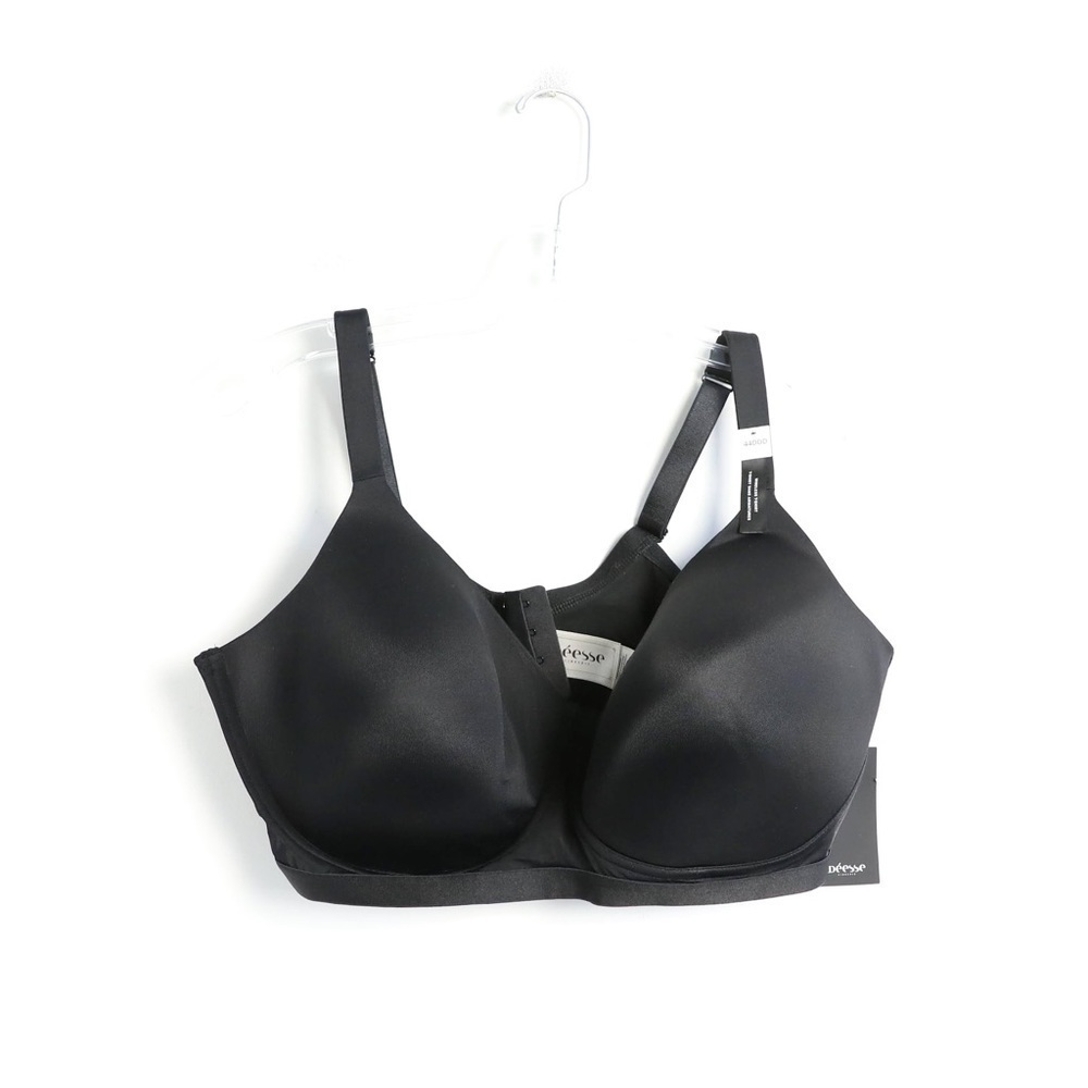 NWT Deesse Black Wireless T-shirt Bra brand new plus size 44DDD lightly padded